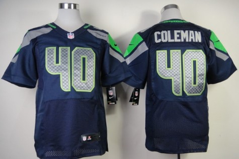 Men's Seattle Seahawks #40 Derrick Coleman Blue Nik Elite Jersey