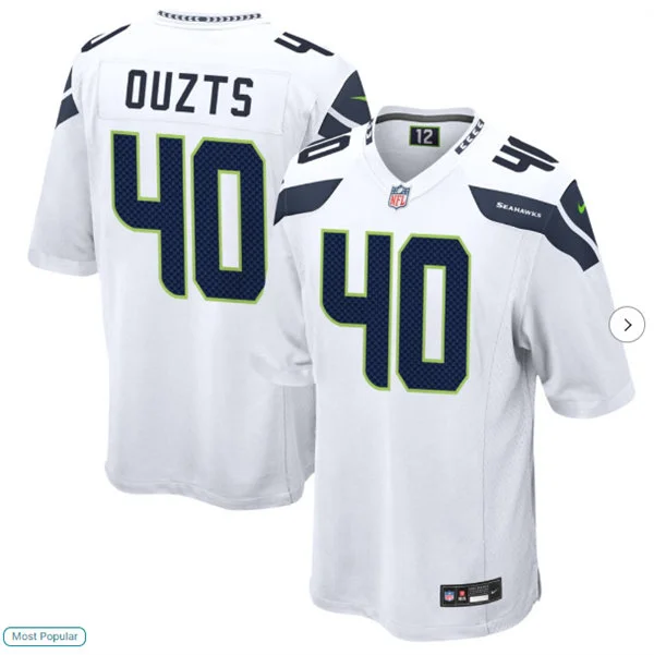Men's Seattle Seahawks #40 Robbie Ouzts Nike White Vapor F.U.S.E. Limited Jersey 