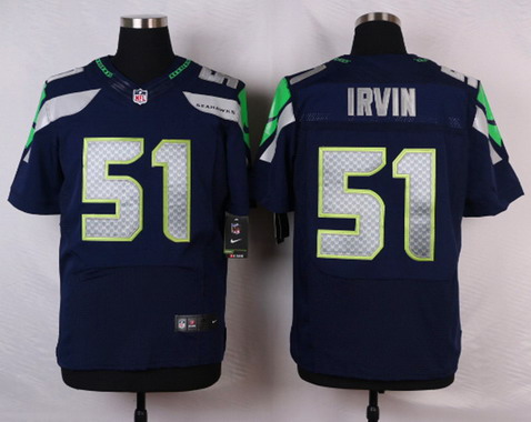 Men's Seattle Seahawks #51 Bruce Irvin Blue Nik Elite Jersey