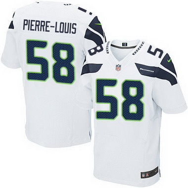 Men's Seattle Seahawks #58 Kevin Pierre-Louis White Road NFL Nike Elite Jersey