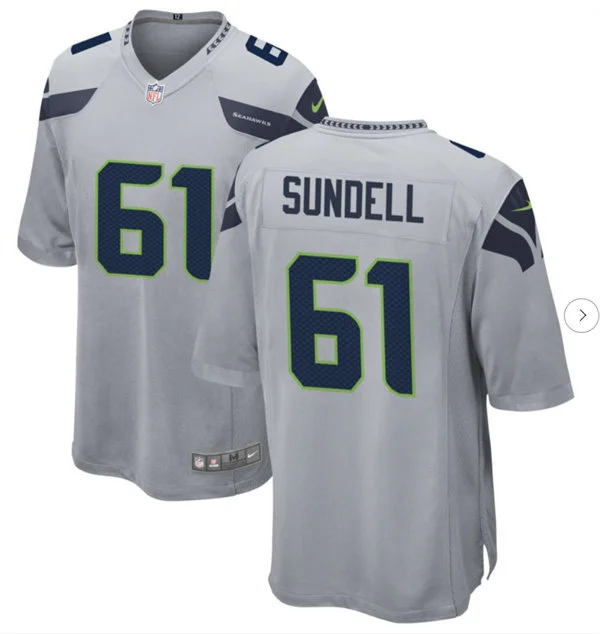 Men's Seattle Seahawks #61 Jalen Sundell Nike Gray Alternate Vapor F.U.S.E. Limited Jersey 