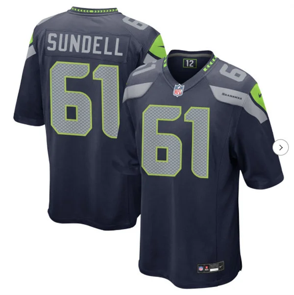 Men's Seattle Seahawks #61 Jalen Sundell Nike Navy Vapor F.U.S.E. Limited Jersey 