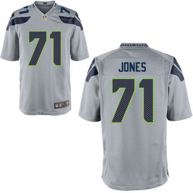 Men's Seattle Seahawks #71 Walter Jones Gray Retired Player NFL Nike Elite Jersey