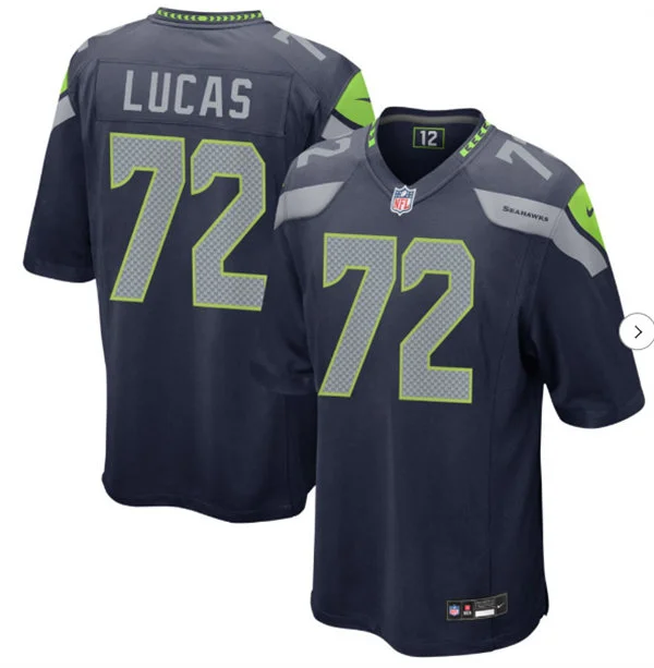 Men's Seattle Seahawks #72 Abraham Lucas Nike Navy Vapor F.U.S.E. Limited Jersey 