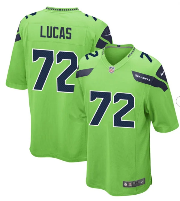 Men's Seattle Seahawks #72 Abraham Lucas Nike Neon Green Alternate Vapor F.U.S.E. Limited Jersey 