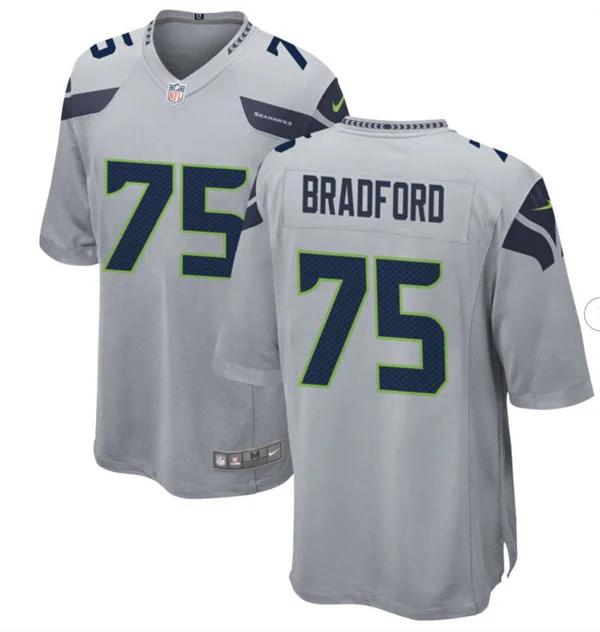 Men's Seattle Seahawks #75 Anthony Bradford Nike Gray Alternate Vapor F.U.S.E. Limited Jersey 