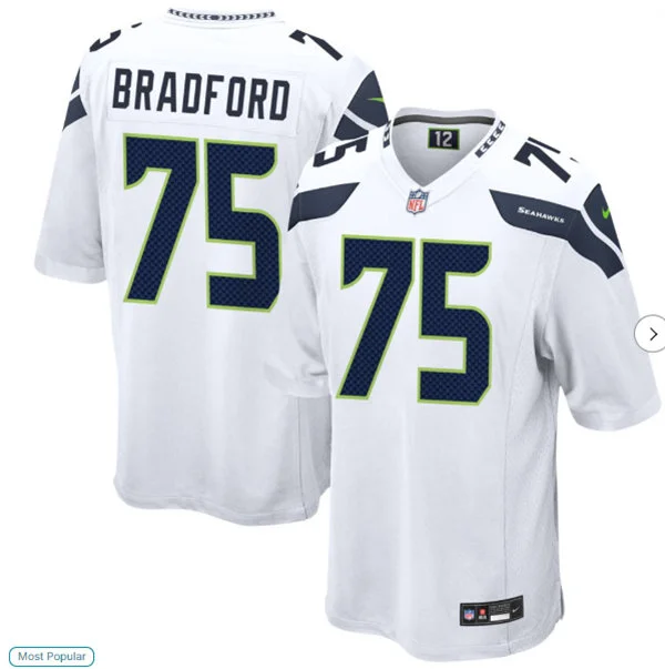 Men's Seattle Seahawks #75 Anthony Bradford Nike White Vapor F.U.S.E. Limited Jersey 