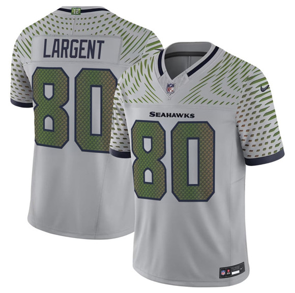 Men's Seattle Seahawks #80 Steve Largent Gray 2025 F.U.S.E. a??Rivalriesa?? Vapor Limited Football Stitched Jersey