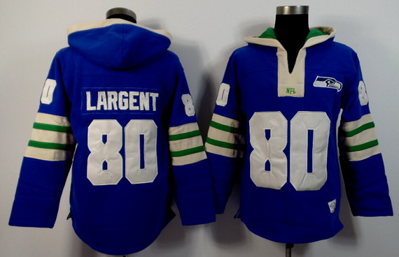Men's Seattle Seahawks #80 Steve Largent Light Blue 2015 NFL Hoodie