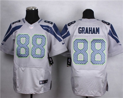 Men's Seattle Seahawks #88 Jimmy Graham Gray Nike Elite Jersey
