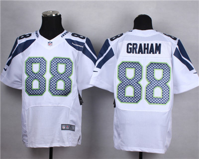 Men's Seattle Seahawks #88 Jimmy Graham White Nike Elite Jersey