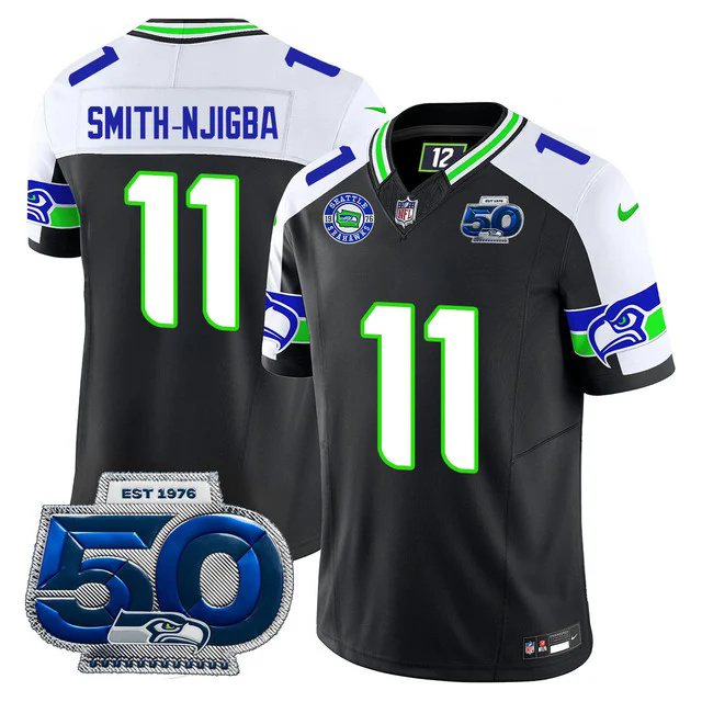 Men's Seattle Seahawks 50th Season Vapor Limited Jersey #11 JAXON SMITH-NJIGBA.webp