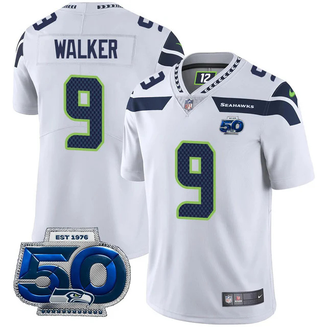 Men's Seattle Seahawks 50th Season Vapor Limited Jersey #9 KENNETH WALKER III.webp