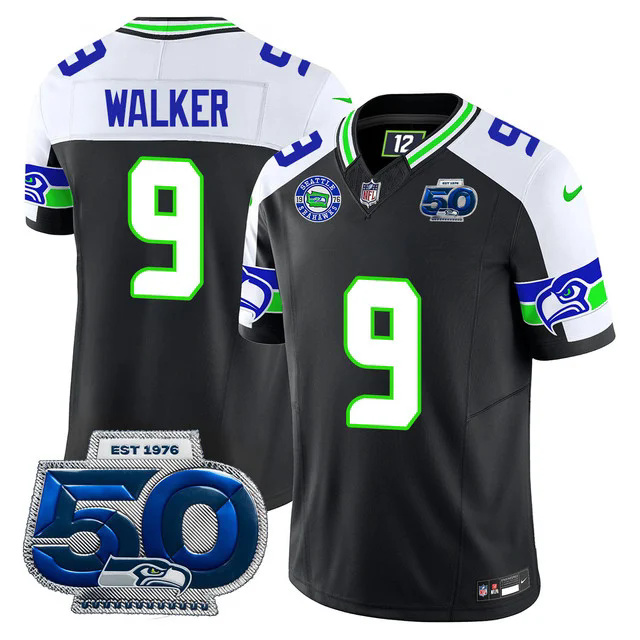 Men's Seattle Seahawks 50th Season Vapor Limited Jersey #9 KENNETH WALKER III.webp