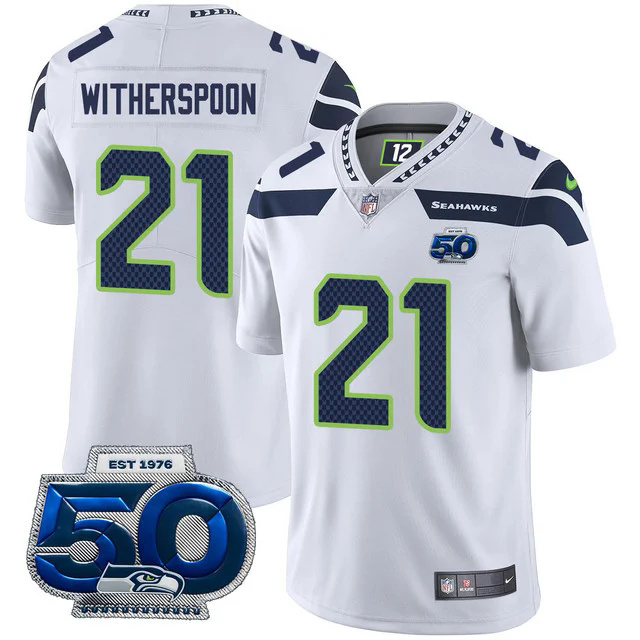 Men's Seattle Seahawks 50th Season Vapor Limited Jersey#21 DEVON WITHESPOON.webp