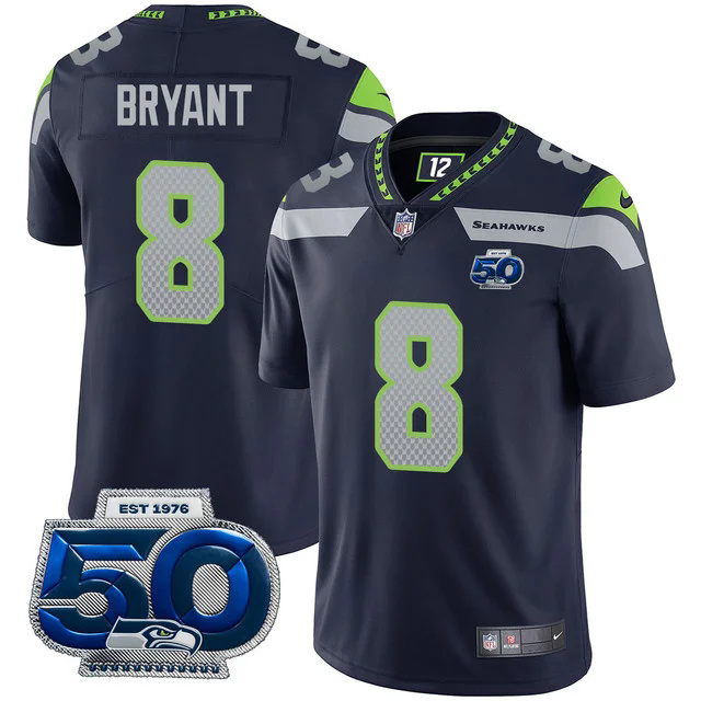Men's Seattle Seahawks 50th Season Vapor Limited Jersey BLACK #8 COBY BRYANT.webp