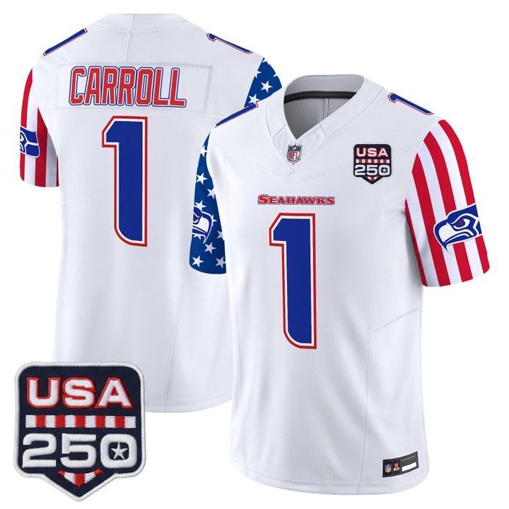 Men's Seattle Seahawks America 250 Edition Vapor Limited Jersey #1 PETE CARROLL