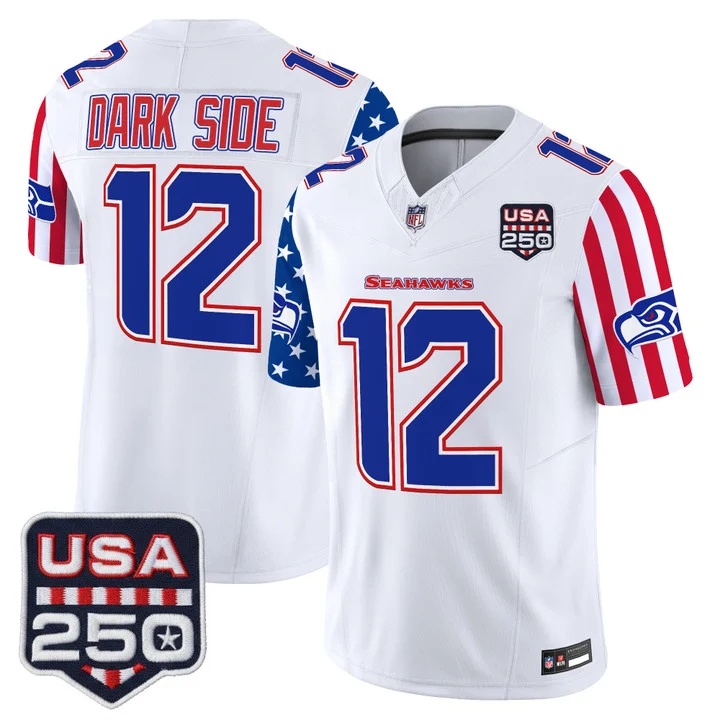 Men's Seattle Seahawks America 250 Edition Vapor Limited Jersey #12 DARK SIDE