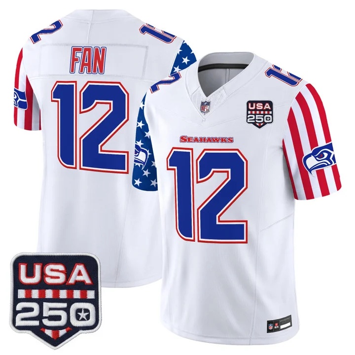 Men's Seattle Seahawks America 250 Edition Vapor Limited Jersey #12 TH FAN