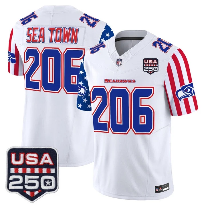 Men's Seattle Seahawks America 250 Edition Vapor Limited Jersey #206 SEA TOWN