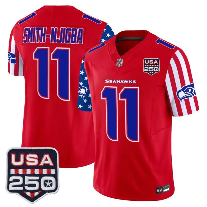 Men's Seattle Seahawks America 250 Edition Vapor Limited Jersey RED #11 SMITH-NJIGBA