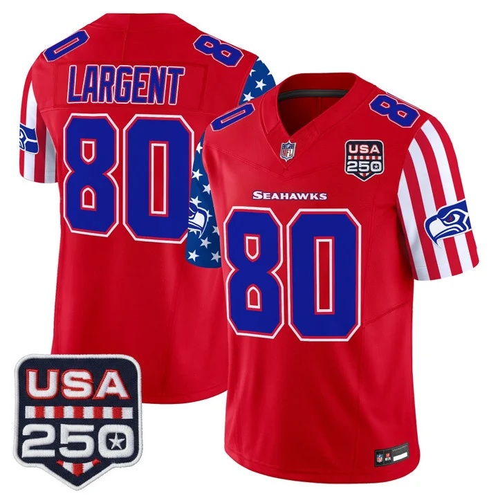 Men's Seattle Seahawks America 250 Edition Vapor Limited Jersey RED #80 STEVE LARGENT