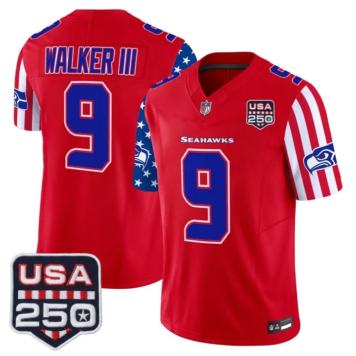 Men's Seattle Seahawks America 250 Edition Vapor Limited Jersey RED #9 WALKER III