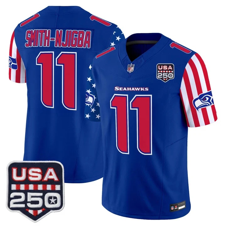 Men's Seattle Seahawks America 250 Edition Vapor Limited Jersey ROYAL #11 SMITH-NJIGBA