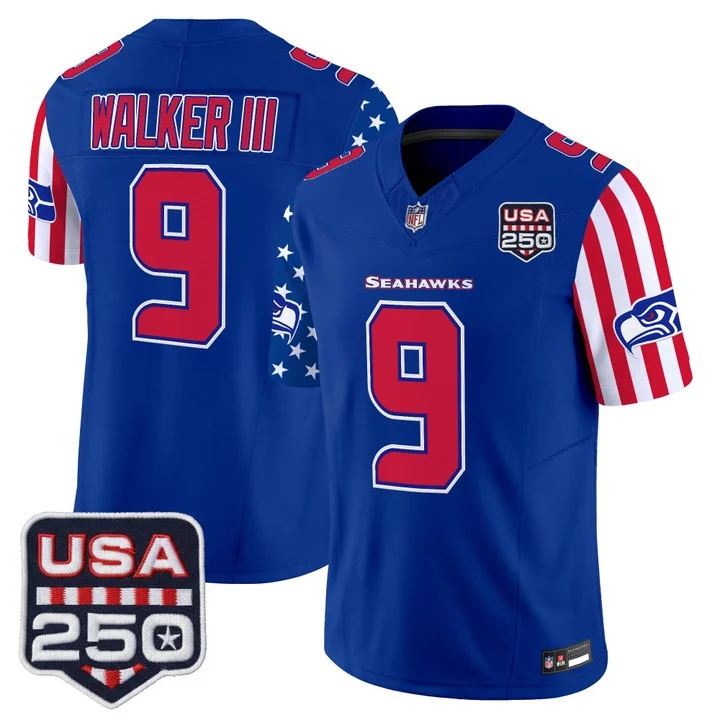 Men's Seattle Seahawks America 250 Edition Vapor Limited Jersey ROYAL #9 WALKER III