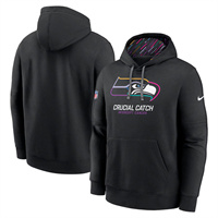 Men's Seattle Seahawks Black 2024 Crucial Catch Club Pullover Hoodie