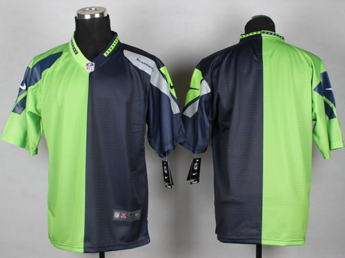 Men's Seattle Seahawks Blank Green Navy Blue Nik Split Elite Jersey