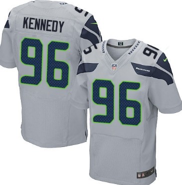Men's Seattle Seahawks Retired Player #96 Cortez Kennedy Gray Nik Elite Jersey