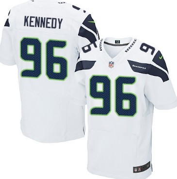 Men's Seattle Seahawks Retired Player #96 Cortez Kennedy White Nik Elite Jersey