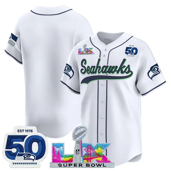 Men's Seattle Seahawks Super Bowl LX & United States 250th Anniversary Patch Vapor Baseball Jersey blank