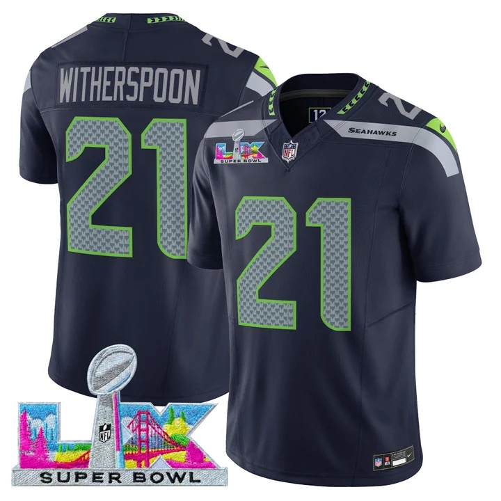Men's Seattle Seahawks Super Bowl LX Vapor Limited Jersey COLLEGE NAVY#21 DEVON WITHERSPOON