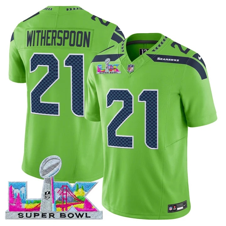 Men's Seattle Seahawks Super Bowl LX Vapor Limited Jersey GREEN#21 DEVON WITHERSPOON