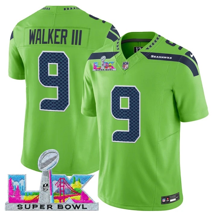 Men's Seattle Seahawks Super Bowl LX Vapor Limited Jersey GREEN#9 WALKER III
