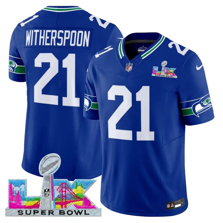 Men's Seattle Seahawks Super Bowl LX Vapor Limited Jersey ROYAL#21 DEVON WITHERSPOON