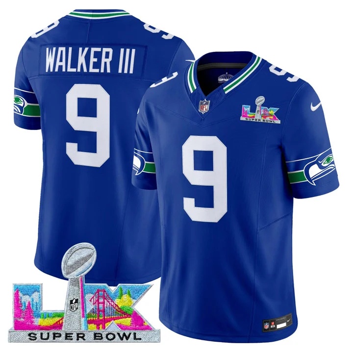 Men's Seattle Seahawks Super Bowl LX Vapor Limited Jersey ROYAL#9 WALKER III