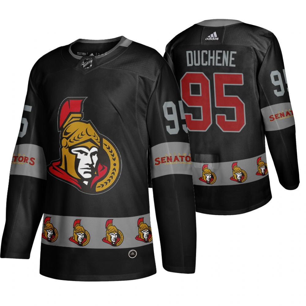 Men's Senators #95 Matt Duchene Logo sleeve Breakaway Jersey Black