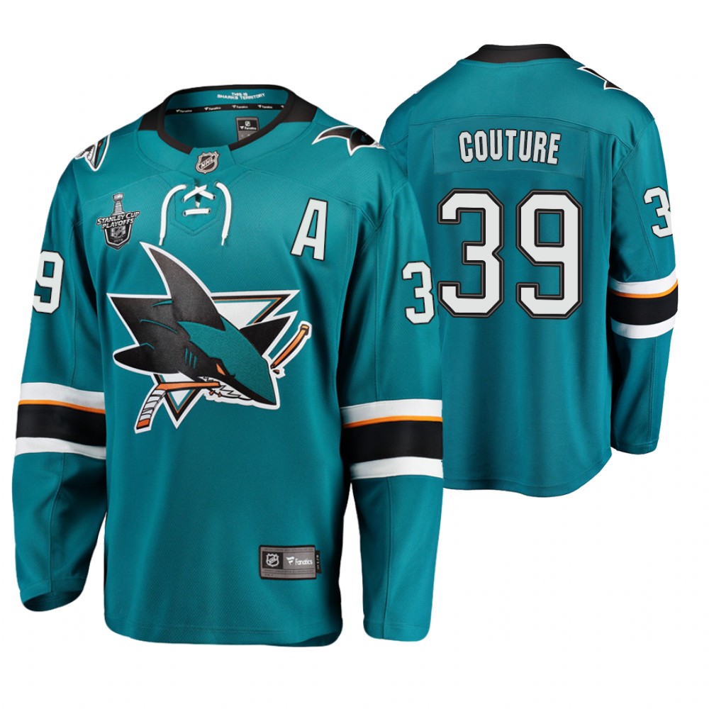 Men's Sharks #39 Logan Couture Stanley Cup Playoffs Breakaway Jersey