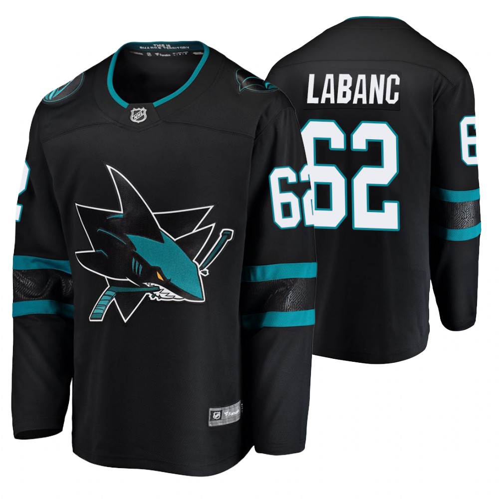 Men's Sharks #62 Kevin Labanc Fanatics Branded Alternate Breakaway Jersey Black