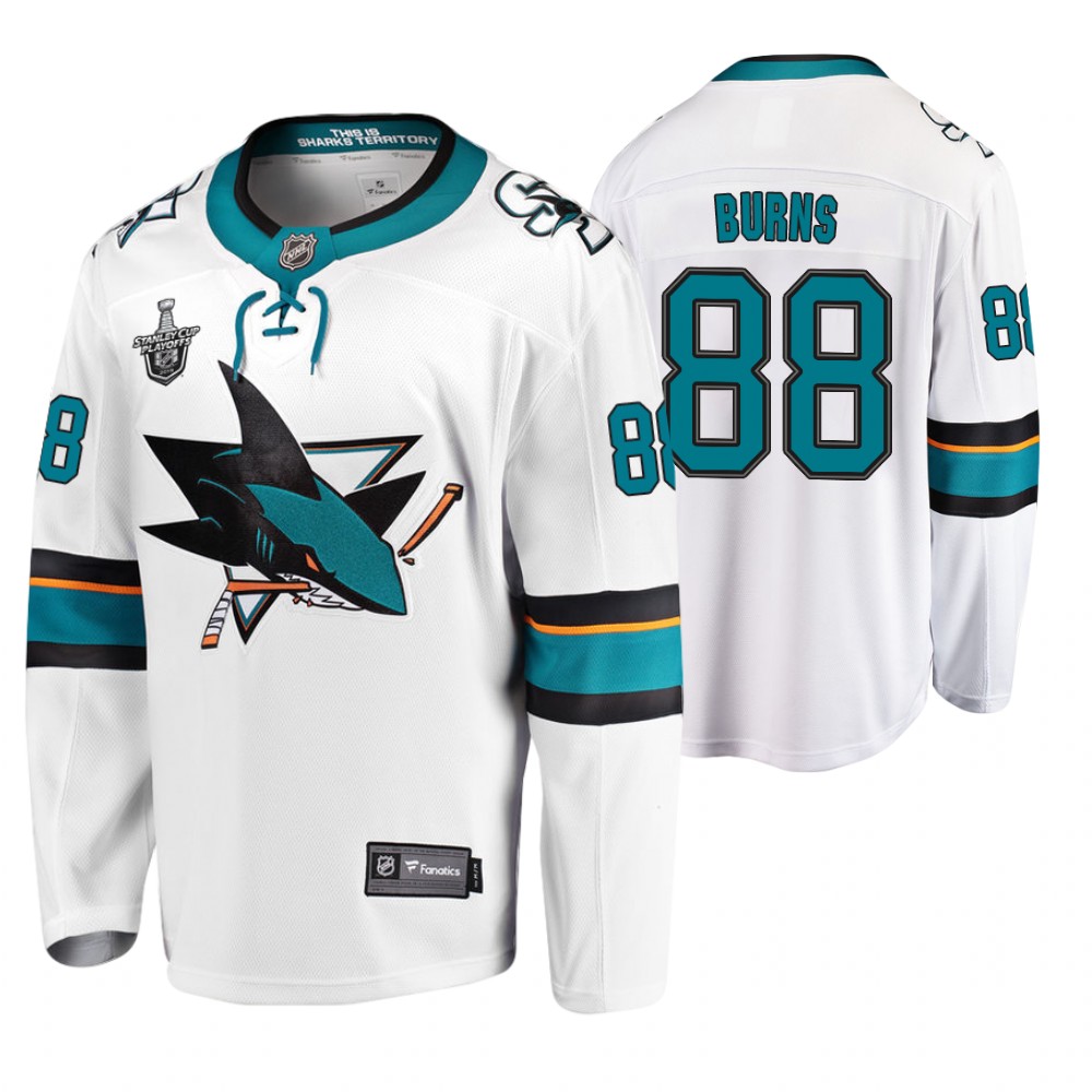 Men's Sharks #88 Brent Burns Stanley Cup Playoffs Away Jersey
