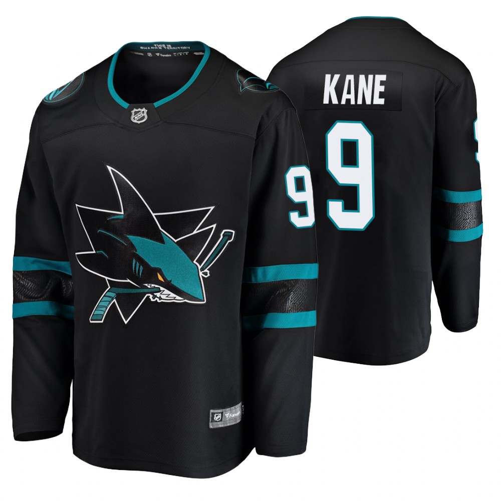 Men's Sharks #9 Evander Kane Fanatics Branded Alternate Breakaway Jersey Black