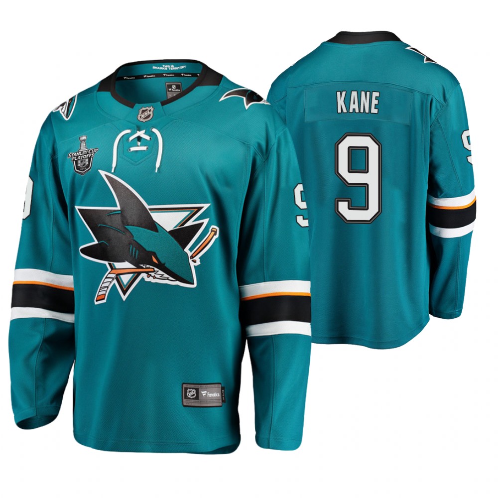 Men's Sharks #9 Evander Kane Stanley Cup Playoffs Breakaway Jersey