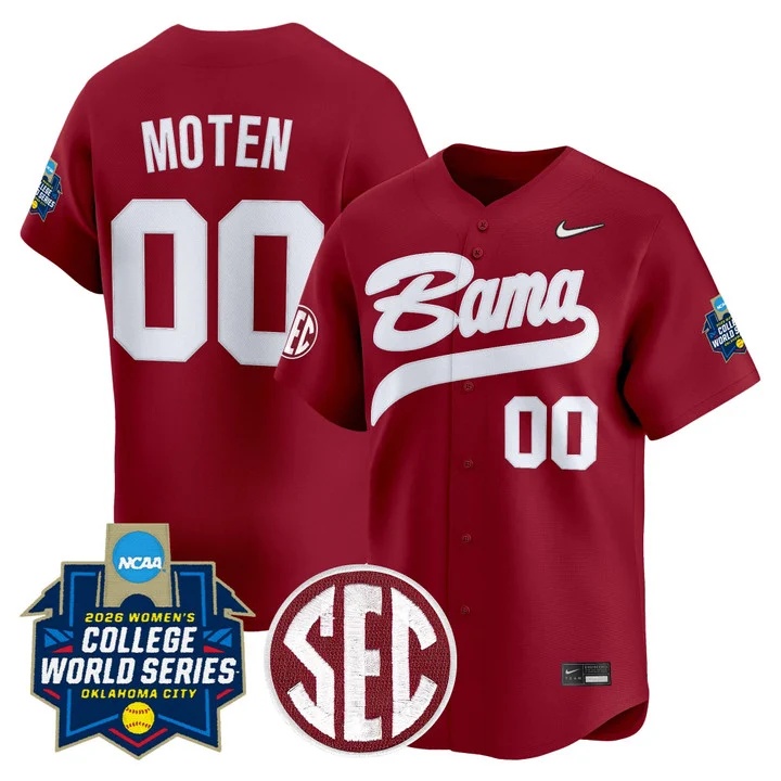 Men's Size - Alabama Softball 2026 World Series (WCWS) Vapor Premier Limited Jersey #00 VIC MOTEN