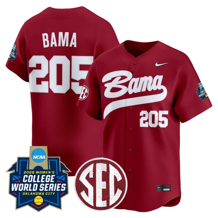 Men's Size - Alabama Softball 2026 World Series (WCWS) Vapor Premier Limited Jersey #205 BAMA