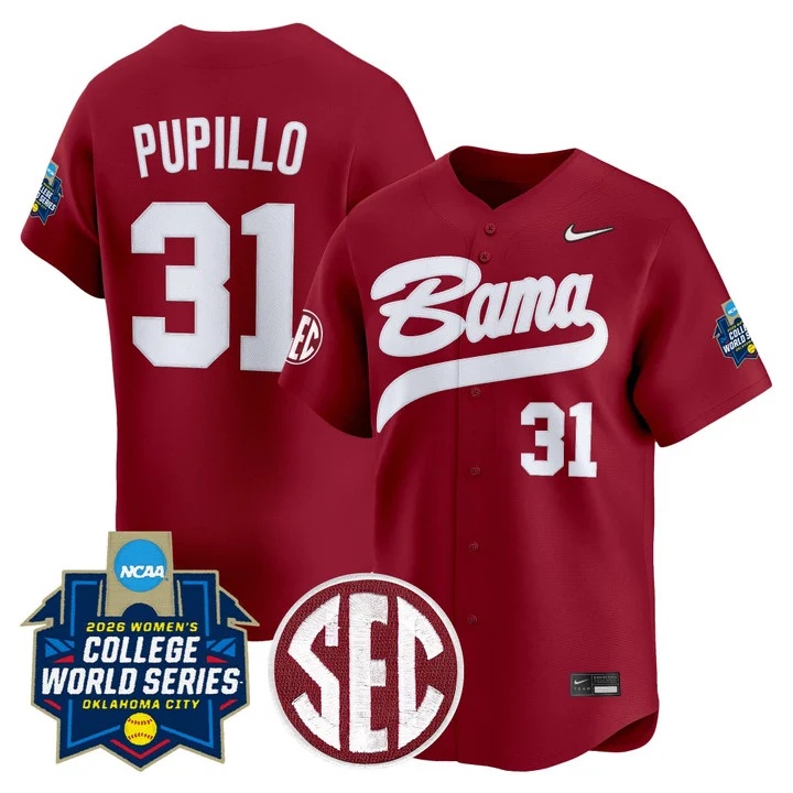 Men's Size - Alabama Softball 2026 World Series (WCWS) Vapor Premier Limited Jersey #31 ALEXIS PUPILLO