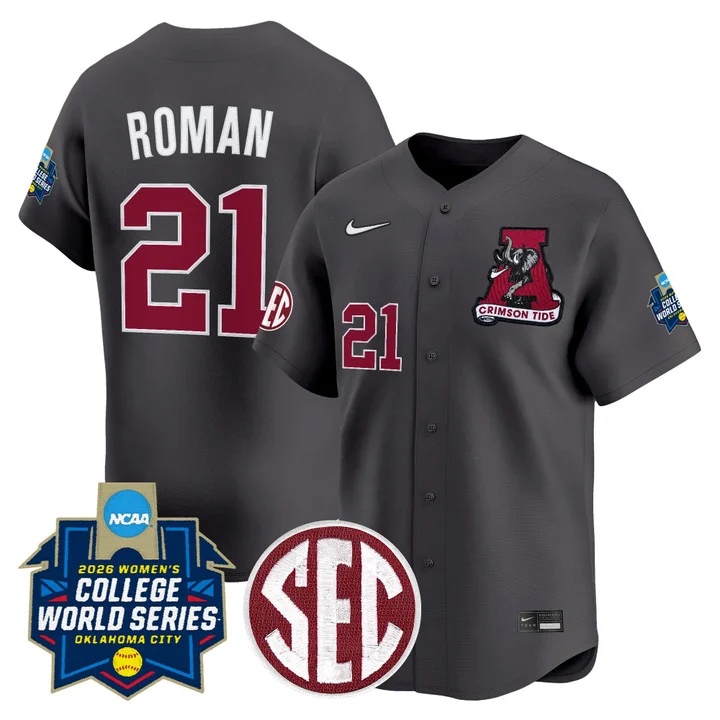 Men's Size - Alabama Softball 2026 World Series (WCWS) Vapor Premier Limited Jersey BLACK #21 ANA ROMAN