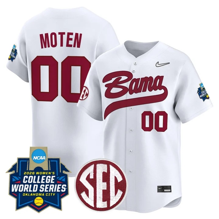 Men's Size - Alabama Softball 2026 World Series (WCWS) Vapor Premier Limited Jersey WHITE #00 VIC MOTEN